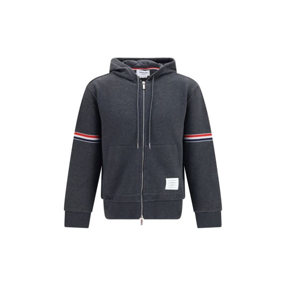 Thom Browne Men Classic Loopback 4-Bar Zip-Up Hoodie